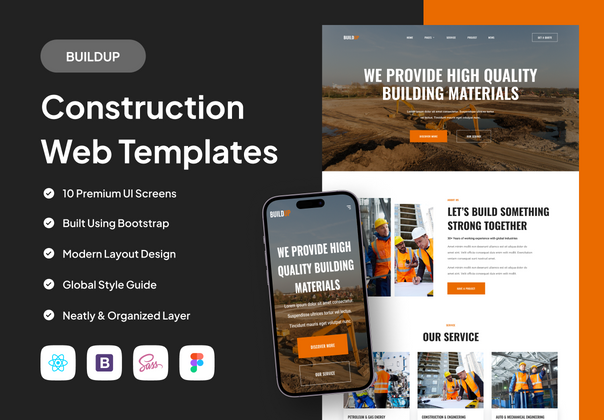 BUILDUP - 建筑网页模板 (BUILDUP - Construction Web Templates)