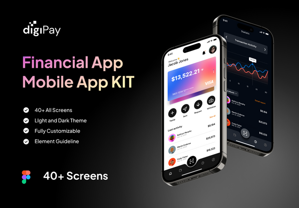 digiPay - 金融技术应用程序用户界面工具包 (digiPay - Financial Technology App UI KIT)