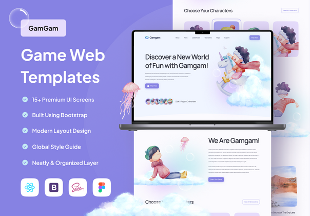 Gamgam - 游戏网页模板 (Gamgam - Game Web Templates)