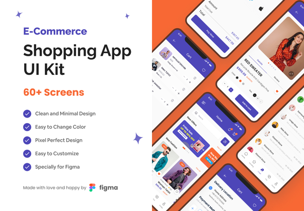 电子商务购物应用程序 UI 工具包 (E-Commerce Shopping App UI Kit)