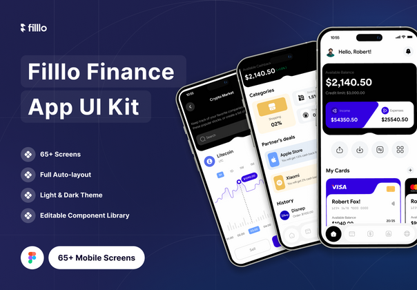 Filllo 金融应用程序 UI 工具包 (Filllo Finance App UI Kit)