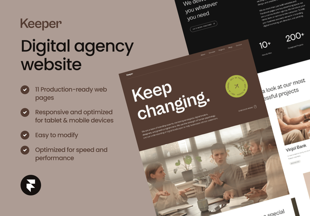 Keeper - Framer 的数字机构网站 (Keeper - Digital agency website for Framer)