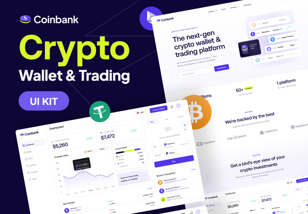 Coinbank - 加密钱包和交易平台 UI 工具包 (Coinbank - Crypto Wallet & Trading Platform UI Kit)