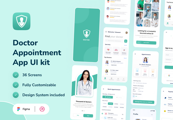 医生预约应用程序 Ui Kit (Doctor Appointment App Ui Kit)