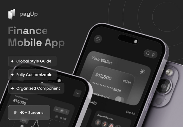 payUp - 金融移动应用程序 UI 工具包 (payUp - Finance Mobile App UI Kit)