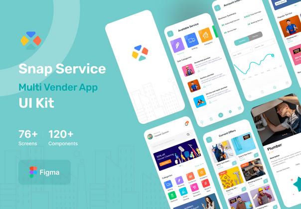 Snap Services - 多供应商应用程序用户界面套件 (Snap Services - Multi vendor App Ui Kit)