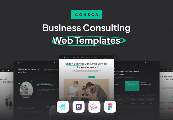 CONSCA - 商务咨询网页模板 (CONSCA - Business Consulting Web Templates)