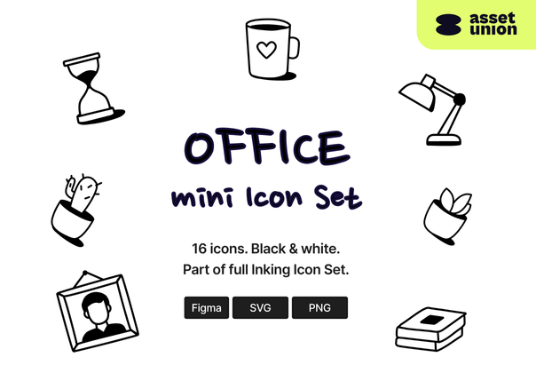 办公室 - 染色图标集 (Office - Inking Icon Set)