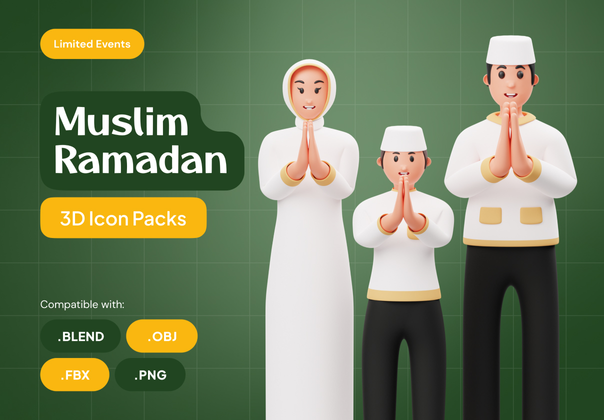 穆斯林斋月 3D 角色 (Muslim Ramadan 3D Character)