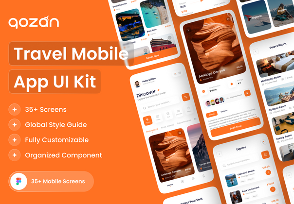 Gozan - 旅游移动应用程序 UI 工具包 (Gozan - Travel Mobile App UI Kit)