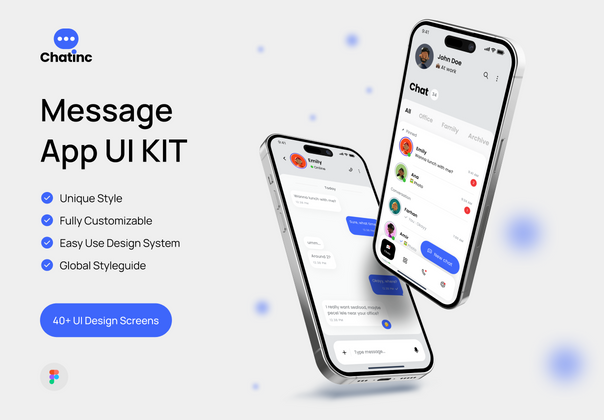 Chatinc - 消息应用程序用户界面工具包 (Chatinc - Message App UI KIT)
