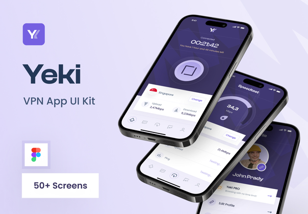 Yeki - VPN 应用程序 UI 工具包 (Yeki - VPN App UI Kit)