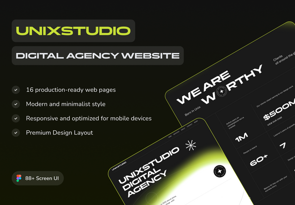 UNIX STUDIO - 数字机构网站模板 (UNIX STUDIO - Digital Agency Website Templates)