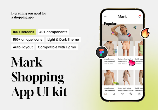 马克购物应用程序 UI 工具包 (Mark Shopping App UI kit)