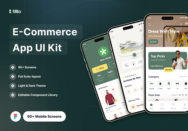 Filllo 电子商务应用程序 UI 工具包 (Filllo E-commerce App UI Kit)