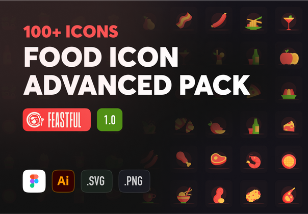 Feastful - 高级食品颜色图标包 (Feastful - Food color icon advanced pack)