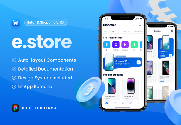 e.Store - 电子商务应用程序 UI 工具包 (e.Store - Ecommerce App UI Kit)