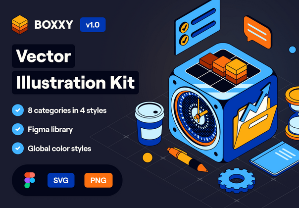BOXXY - 矢量插图套件 (BOXXY - Vector Illustration Kit)