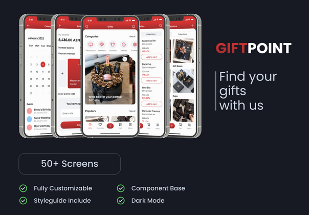 礼品点应用程序 UI 工具包 (Gift Point App UI Kit)