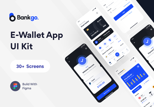 Bankgo - 电子钱包应用程序 UI 工具包 (Bankgo - E Wallet App UI Kit)