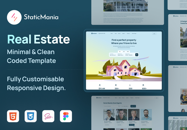 RealStatic - 真实状态网站模板 (RealStatic - Real State Website Template)