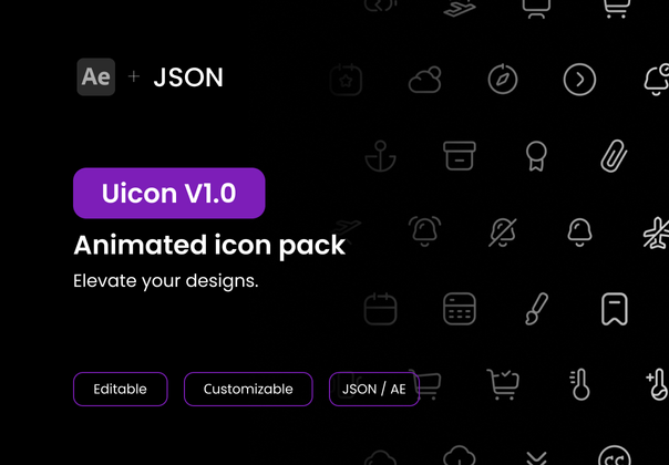 Uicon V1.0 动画图标 (Uicon V1.0 Animated Icons)