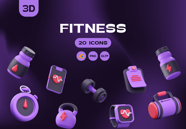 健身三维插图 (Fitness 3D Illustrations)