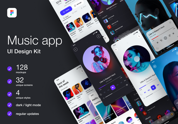 音乐应用程序 UI 工具包 (Music App UI Kit)