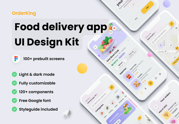 OrderKing - 食品配送 UI 工具包 (OrderKing - Food delivery UI Kit)