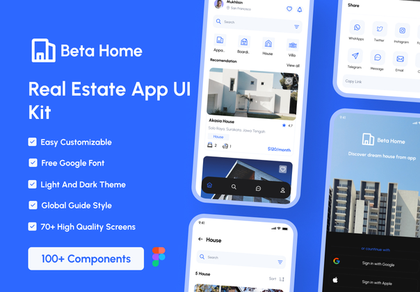 Beta Home - 房地产应用程序 UI 工具包 (Beta Home - Real Estate Apps UI Kit)
