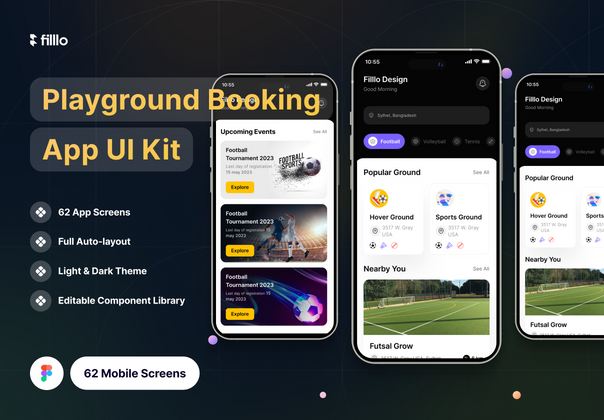 Filllo Playground 预订应用程序 UI 工具包 (Filllo Playground Booking App UI Kit)