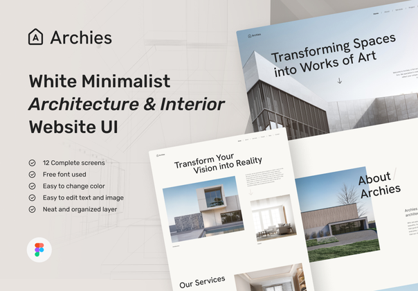 Archies - 极简主义建筑与室内网站设计 (Archies - Minimalist Architecture & Interior Website Design)