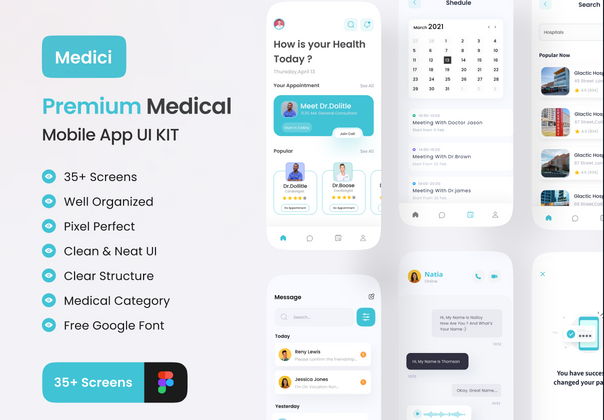 MediCi - 医生和医疗应用程序 UI 工具包 (MediCi - Doctor And Medical App UI Kit)