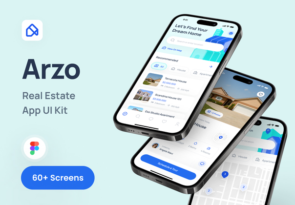 Arzo - 房地产应用程序 UI 工具包 (Arzo - Real Estate App UI Kit)