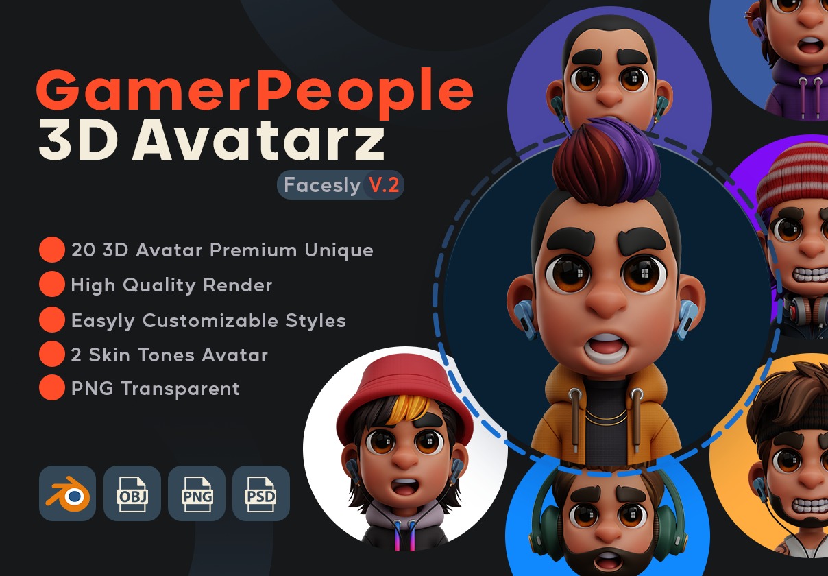 玩家的3D头像 - Facesly V.2 (GamerPeople 3D Avatar - Facesly V.2)