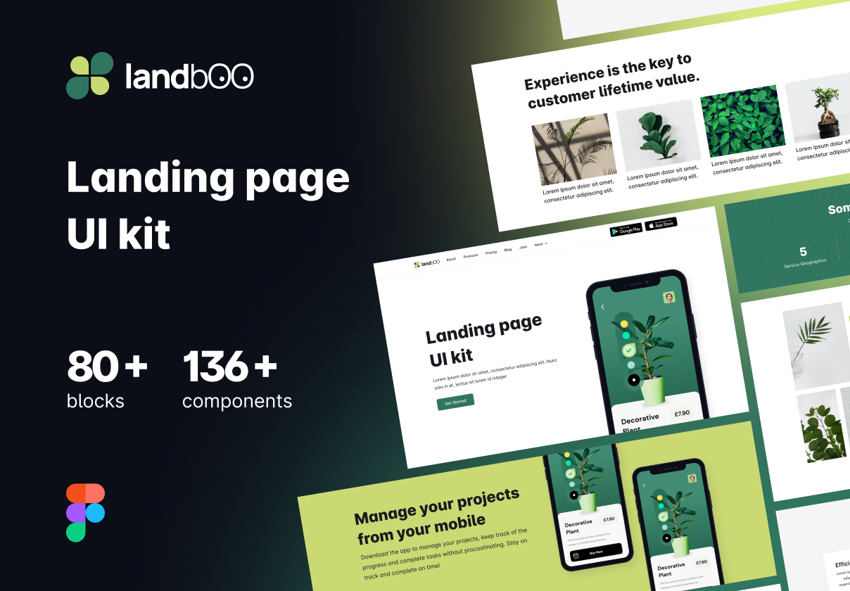 landbOO登陆页UI包 (landbOO Landing page UI kit)