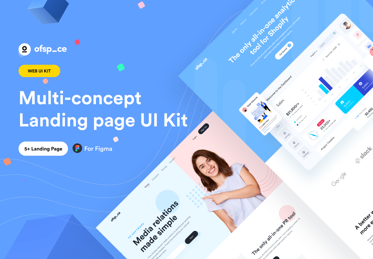 多概念登陆页UI工具包 (Multi-concept Landing page UI Kit)