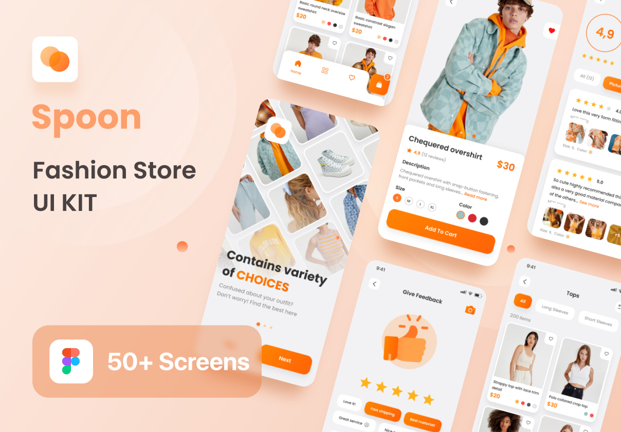 勺子 - 时尚商店UI套件 (Spoon - Fashion Store UI Kit)
