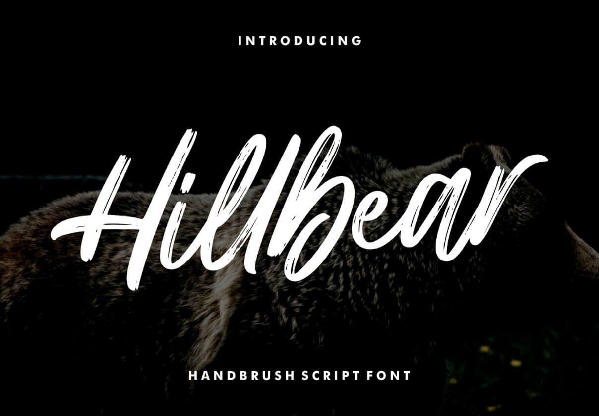 Hillbear - 手写字体 (Hillbear - Handbrush Script Font)