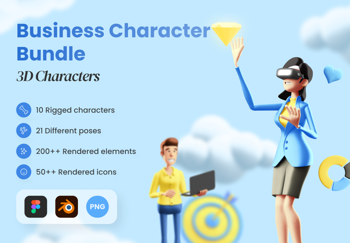 三维商业字符包 (3D Business Character Bundle)