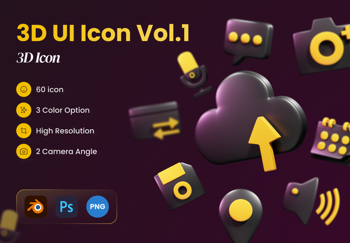 大黄蜂 Ui 3D 图标 (Bumblebees Ui 3D Icons)