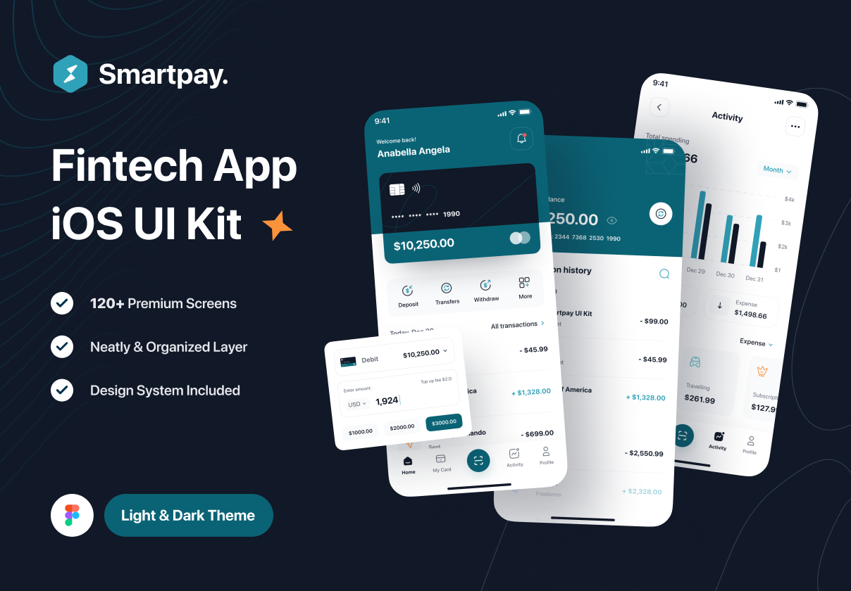 Smartpay - 金融科技应用iOS UI Kit (Smartpay - Fintech App iOS UI Kit)