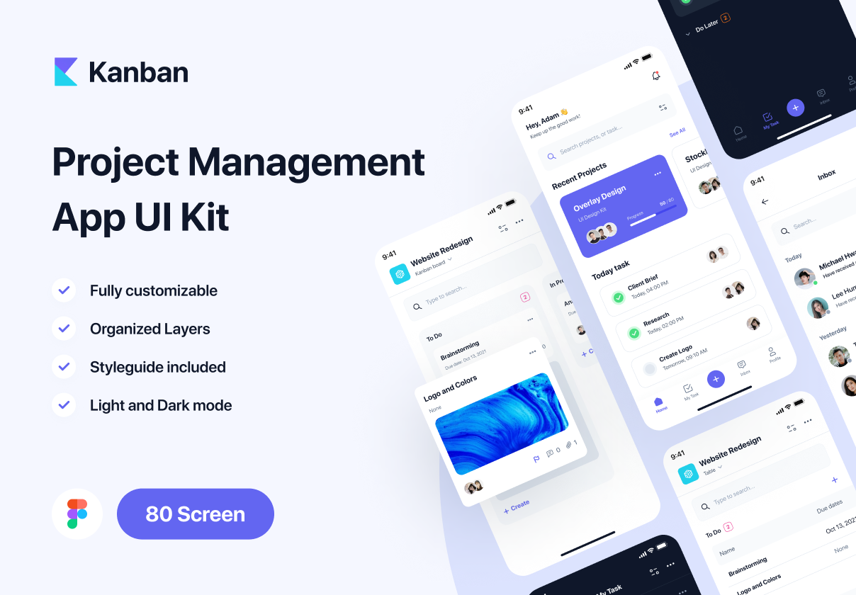 看板 - 项目管理应用程序UI套件 (Kanban - Project Management App