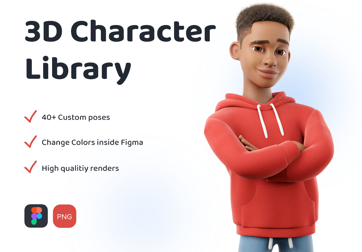 3D人物迈克回到学校的大学Figma UI KIT (3D Character Mike back to school university Figma UI KIT)