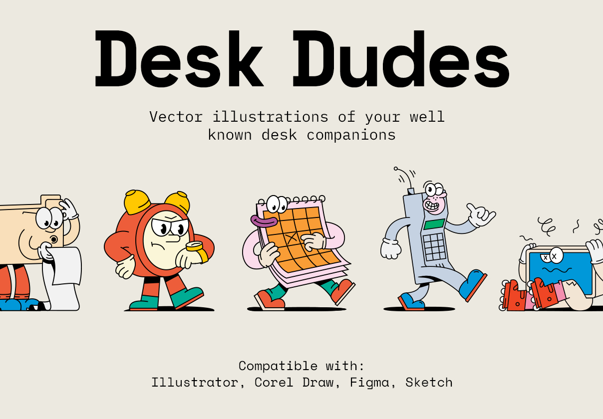 Desk Dudes - 插图包 (Desk Dudes - illustration pack)