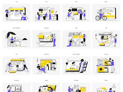 20幅免费的工作流程插图(20 Free Workflow Illustrations)