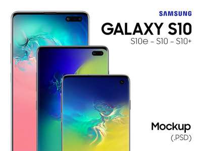 4个Galaxy S10免费模拟图(4 Galaxy S10 Free Mockups)