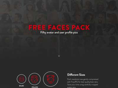 50个免费档案脸谱包(50 Free Profile Faces Pack)