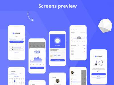 Blenda 免费移动UI套件(Blenda Free Mobile UI kit)