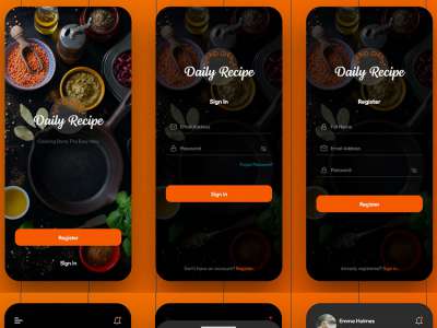 烹饪应用程序的黑暗设计(Cooking App Dark Design)